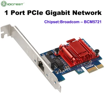 Чип Broadcom 1 Порт PCIe 1 Гбит/с Гигабитный сетевой адаптер Сетевая карта 10/100/1000 Мбит/с Одиночный контроллер локальной сети RJ45 BCM5721 Чипсет