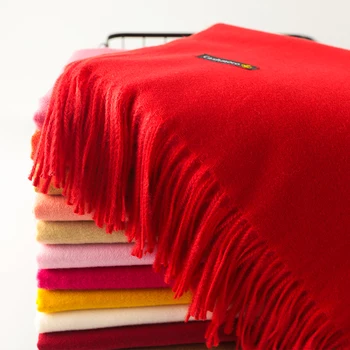 шарф из 100% чистой шерсти, женская весенне-осенне-зимняя новая стильная шаль, модный однотонный женский шарф, 16 цветов, удлиненная шаль
