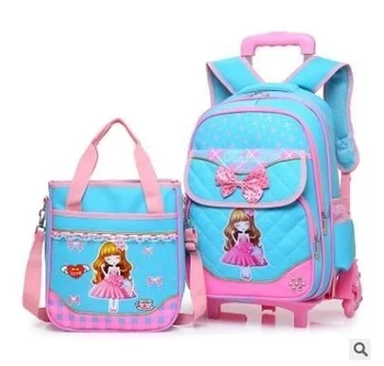 Школьный рюкзак-тележка для девочек, сумка на колесиках для школьной тележки, сумка на колесиках, школьный рюкзак на колесиках, детская дорожная сумка для багажа