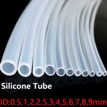 Шланг из пищевой Прозрачной силиконовой резины 3 м ID 1 2 3 4 5 6 7 8 9 10 мм O.D Гибкая Нетоксичная Силиконовая трубка