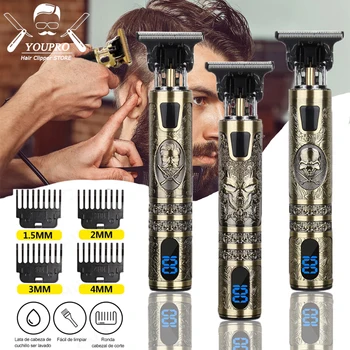 Электрическая Машинка для стрижки волос T9 USB, Перезаряжаемая Машинка для стрижки волос, Мужская Бритва, Триммер для волос Для Мужчин, Профессиональный Триммер для Бороды Парикмахера