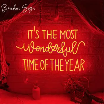 Это Прекрасное время года Светодиодная неоновая вывеска, украшение на Хэллоуин, неоновый свет Для Фестиваля, Рождественский декор стен в комнате