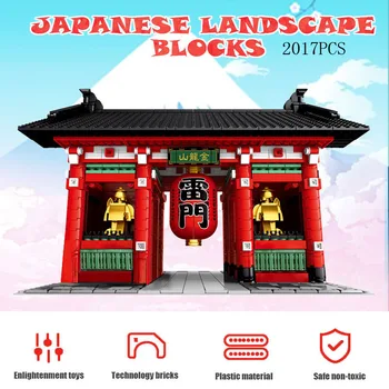 Япония Токио, знаменитая архитектура, Вид на улицу, Модель строительного блока, Ворота храма Сенсодзи, кирпичные фигурки, игрушки для подарков
