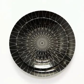 Японская катушка, черная керамическая тарелка, мелкая тарелка для ресторана отеля или посуды, круглая керамическая тарелка в стиле ретро