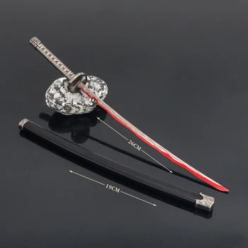 Японский Аниме Меч Реки крови Игровой Брелок Нож-бабочка Королевская Катана Настоящие Мечи Модель оружия Подарок для мальчика Детские игрушки