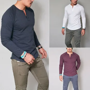 №2 A1098, Новые модные мужские футболки с длинным рукавом, повседневная приталенная футболка, топы, Уличная одежда